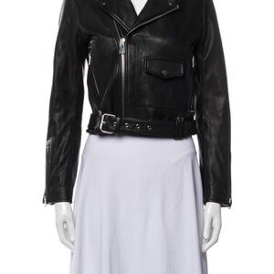 Maje Black Leather Biker Jacket